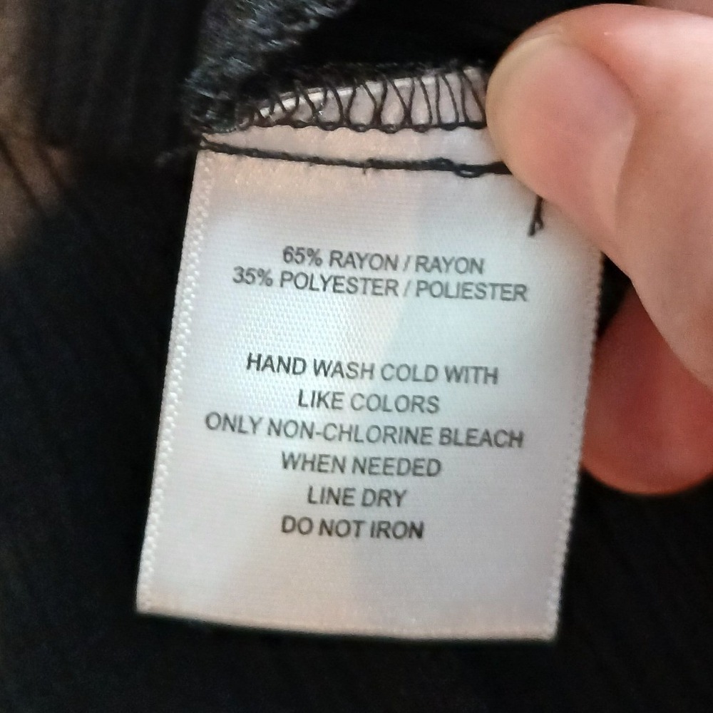 Sag Harbor Womens Large Black Tiered Maxi Skirt Crinkle Drawstring Boho - Read - Picture 8 of 9